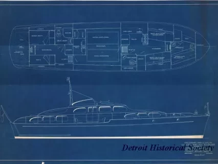 Blueprint - Preliminary Profile & Plan, Twinscrew Diesel Powered Cruiser