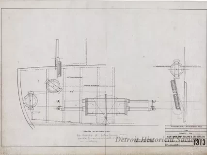 Drawing, Technical - Arrangement of Steering Gear for Harbor Tug
(Hull No. 64)