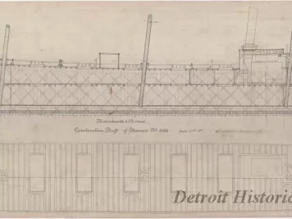 Drawing, Technical - Massachusetts & Merrimac,
Construction Draft of Steamers No. 54/55