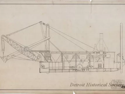 Drawing, Technical - Inboard Profile, 
8 Yd. Dipper Dredge