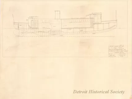 Drawing, Technical - Detroit Harbor Mail Boat, C. F. Bielman, Jr.