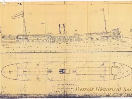 Blueprint - Steamer, South American,
Chicago, Duluth & Georgian Bay Transit Company