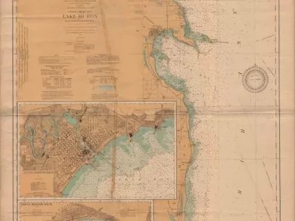 Chart, Navigational - Coast Chart No. 3, Lake Huron 
Tawas Harbor to Rogers [City], Michigan