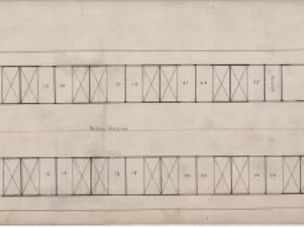 Drawing, Technical - Plan of Spar Deck, F.&P.M. Steamers,
Showing Additional Capacity Due to 36 Feet 8 Inch Increased Length