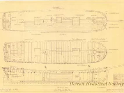 Blueprint - Sch. [Schooner] Alvin Clark, General Construction Plan