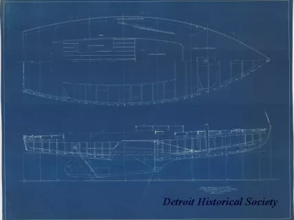 Blueprint - Construction Plan for 
I.L.Y.A. [Inter-Lake Yachting Association] One Design Class Catboat