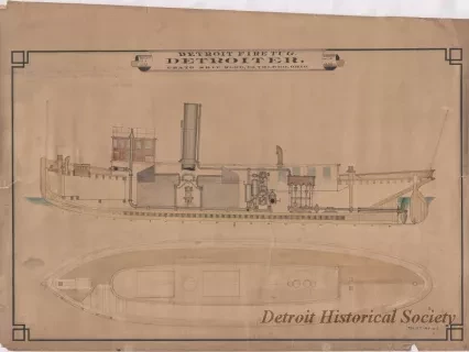 Drawing, Technical - Detroit Fire Tug, Detroiter