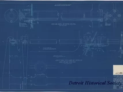 Blueprint - 40 Foot Steel Work Launch, 
Rudder Stock-Carrier-Stuffing Box-Rudder Shoe & Stern Post
for U. S. Lake Survey Office, Detroit, Michigan