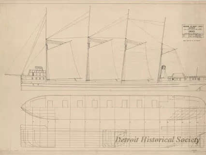 Drawing, Technical - First Steel Hulled Bulk Carrier, Onoko