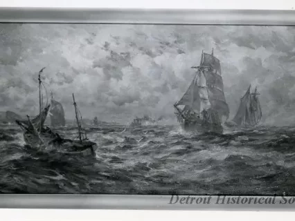 Print, Photographic - Photo of Robert Hopkin Painting 'Sailing Vessels of Sande Point'