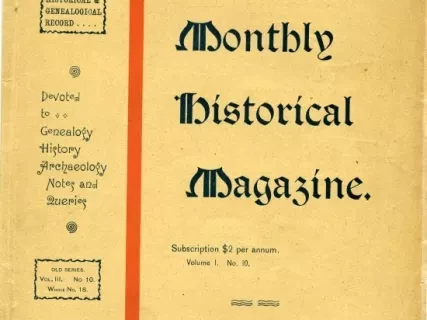 Booklet - Putnam's Monthly Historical Magazine, Vol. I, No. 10, Article IX