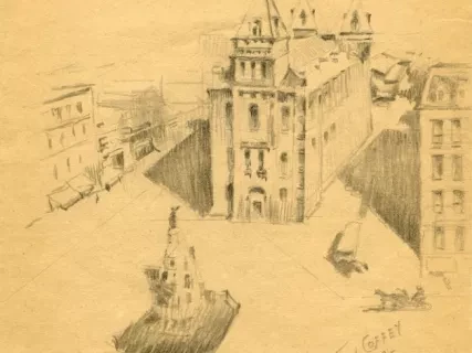 Sketch - Cadillac Square 1890