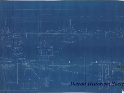 Blueprint - Proposed Method of Reinforcing Michigan Central Ry. [Railway] 
Dock for Mooring D&C Boats
