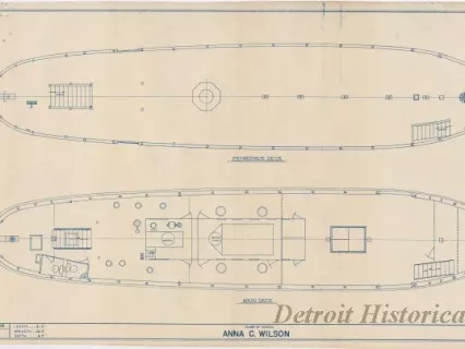 Blueprint - Anna C. Wilson, Promenade Deck [and] Main Deck