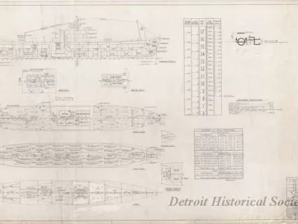 Drawing, Technical - Sea-Land Service, Inc.
MV [Motor Vessel] New Yorker, General Arrangement and Capacity Plan