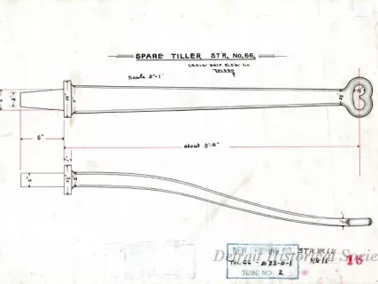 Drawing, Technical - Spare Tiller,
Str. [Steamer] No. 66