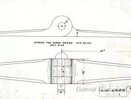 Drawing, Technical - Straps for Cargo Doors,
Str. [Steamer] No. 66