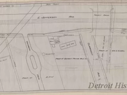 Drawing, Technical - E. Jefferson at Connors Creek,
Proposed Temporary Detour for Connors Creek Sewer & Chrysler Tunnel
