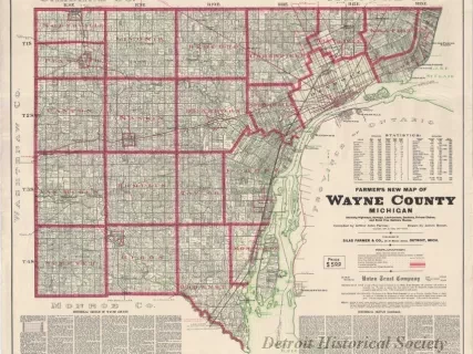 Map - Farmer's New Map of Wayne County, Michigan