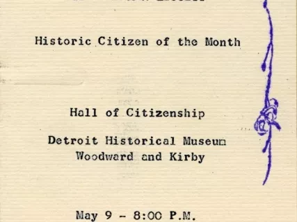 Program - Eliza Seaman Legget, Historic Citizen of the Month