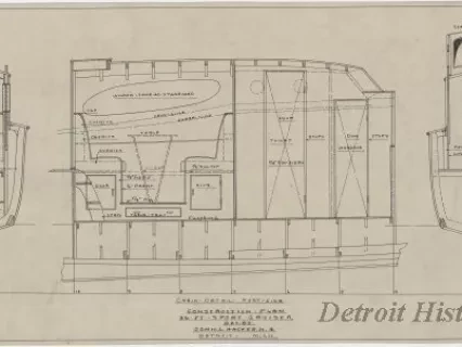 Drawing, Technical - Construction Plan, 36 Ft. Sport Cruiser - 
Cabin Detail, Port Side