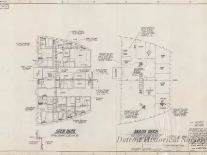 Drawing, Technical - MV Benson Ford,
Hot Water Heating System, Forward Quarters