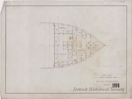 Drawing, Technical - Joiner Plan, 
Crew's Quarters For'd.