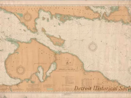 Chart, Navigational - Straits of Mackinac,
From Presque Isle, Lake Huron to Charlevoix, Lake Michigan