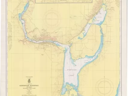 Chart, Navigational - Keweenaw Waterway, Michigan,
Including Torch Lake