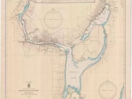 Chart, Navigational - Keweenaw Waterway, Michigan,
Including Torch Lake