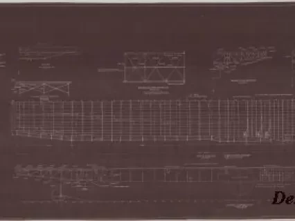 Blueprint - Aircraft Training Vessel, IX-64 (Ex. Seeandbee),
Flight Deck Structure