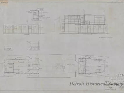 Drawing, Technical - Plan of Steel Deckhouses for Steamer Margaret