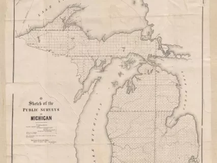 Map - Sketch of the Public Surveys in Michigan