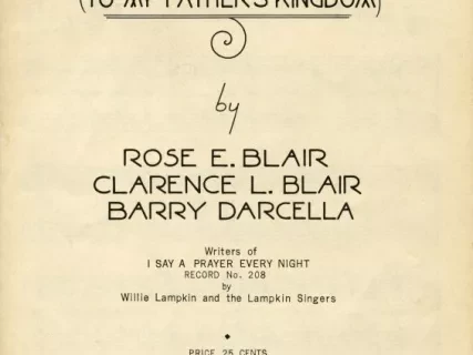 Music, Sheet - I Found the Key (To My Father's Kingdom)