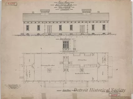 Drawing, Architectural - Store House, Fort Wayne, Michigan,
Office A.A.Q.M., November, 1889