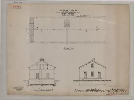 Drawing, Architectural - Store House, Fort Wayne, Michigan.
Office A.A.Q.M., November, 1889