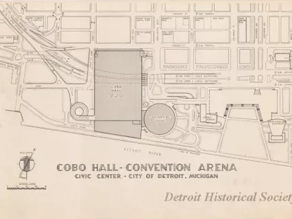 Drawing, Architectural - Cobo Hall - Convention Arena,
Civic Center - City of Detroit, Michigan