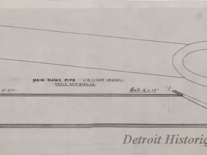 Drawing, Technical - Main Haws[e] Pipe, U. S. Light Vessel