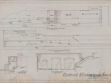 Drawing, Technical - Elevations of Wall, New Sally Port,
Fort Wayne, Michigan