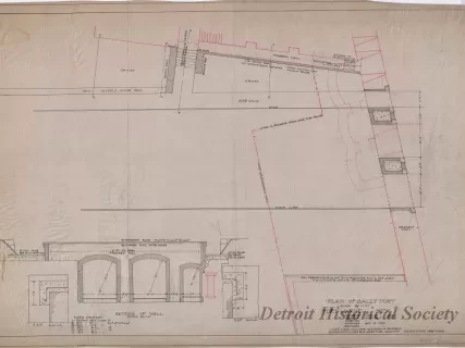 Drawing, Technical - Plan of Sally Port,
Fort Wayne, Michigan