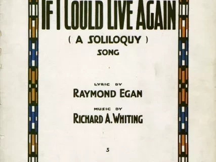 Music, Sheet - If I Could Live Again (A Soliloquy)