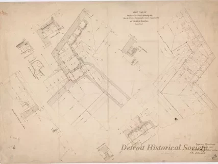 Drawing, Architectural - Fort Wayne, 
Plans & Sections Showing the Scarp Walls & Casemates 
to be Constructed at the East Bastion.