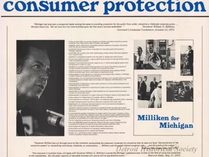 Poster - Consumer Protection
[Milliken for Michigan]