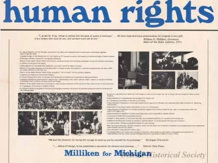 Poster - Human Rights
[Milliken for Michigan]