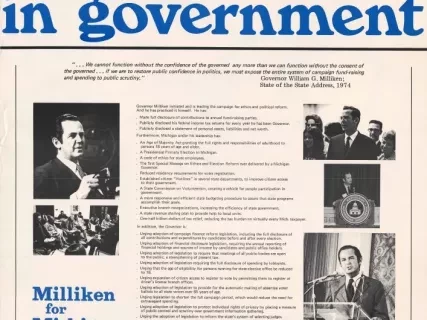 Poster - Ethics in Government
[Milliken for Michigan]