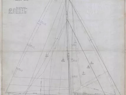 Drawing, Technical - Sail Plan of a 40' x 31'-6" x 10' x 5'-10" Auxiliary Cutter