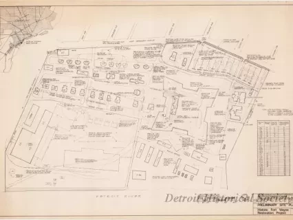 Blueprint - Preliminary Site Plan,
Historic Fort Wayne Restoration Project