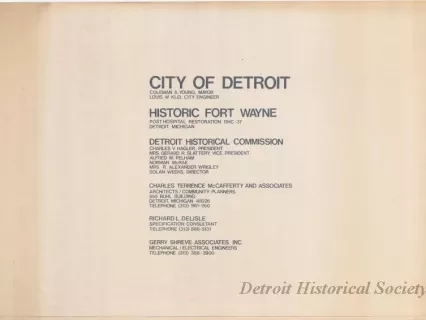 Blueprint - Historic Fort Wayne,
Post Hospital Restoration DHC-37