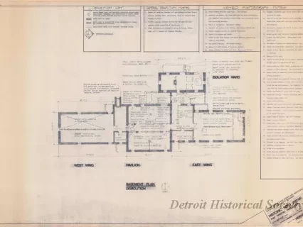 Blueprint - Historic Fort Wayne,
Post Hospital Restoration