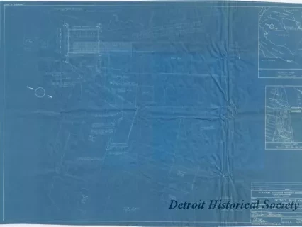 Blueprint - Detroit Boat Yard -
Boatshed, Paving and Trackwork,
General and Electrical Site Plan